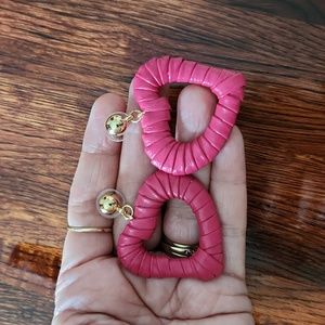 Pink Heart Pierced Earrings